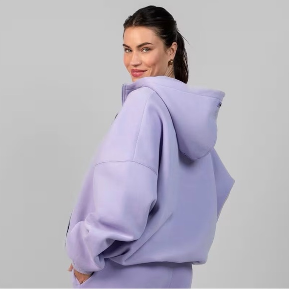 New Comfrt Pastel Zip Hoodie Medium Oversized Unisex Lavender Cozy - Picture 3 of 9
